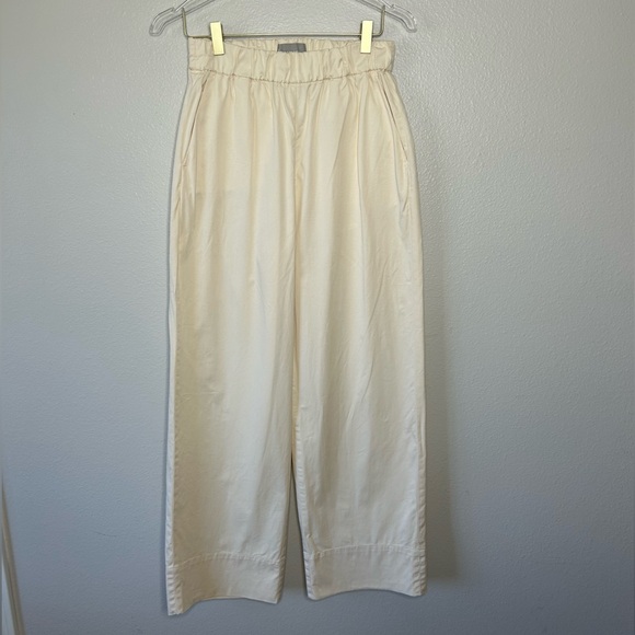 EVERLANE The Easy Pant Straight/Wide Leg Cream Color Organic Cotton Women medium - Picture 5 of 14